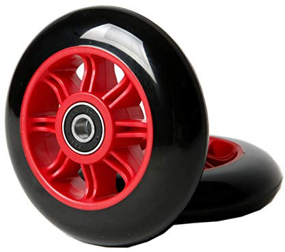 FREEDARE 100mm Ersatzräder Pro Stunt Roller Scooter Räder mit ABEC-7 Lager,85A PU, 2 stücke (100-ROT)