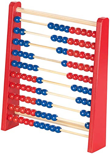 Playtastic Rechenschieber Kinder: Holz-Rechenschieber mit 100 Holzperlen, 2 Farben (blau & rot) (Abakus Holz, Lernspielzeug, Spielzeuge Kleine)