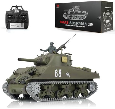 HENG LONG Verbesserter 1/16 Henglong Tk7.0 M4A3 Sherman Rc Tank 3898 IR Battle Bb Airsoft Metall Schienen Kettenräder Spannräder Stahlgetriebe Raucheffekt