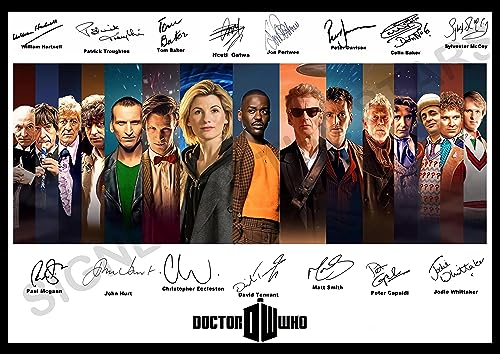 Doctor Who, signiert/signierter Druck All Doctors. Dr. Who, A4-Druck, 29,7 x 21 cm