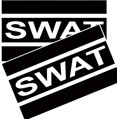 10cm! 2Stück! Klebe-Folie Wetterfest Made-IN-Germany SWAT Polizei USA Police UV&Waschanlagenfest Auto-Aufkleber Profi-Qualität! F64
