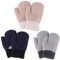 QKURT 3 Paare Kleinkind Stretch-Fäustlinge, Kinderhandschuh Verdickte Strickhandschuhe Winterhandschuhe Warme Handschuhe für 2-5 Jahre Junge Mädchen Draußen