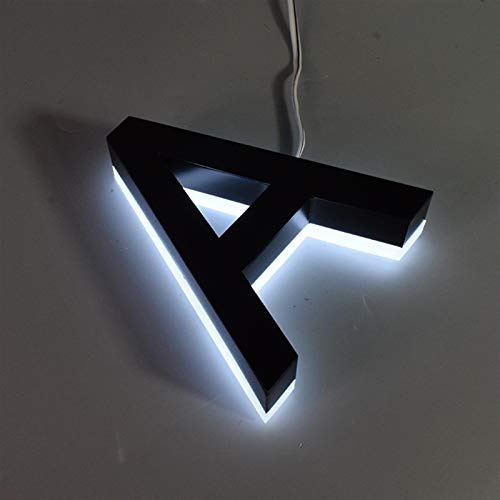 Pilang Zxxin-Hausnummer, Schwarz 0-9 ABC Home Hotel Türschilder, individuell gestalteter Led Lettre Sign Adresse Privatnummer, im Freien Wasserdichten Moderne 3D, Stark und langlebig