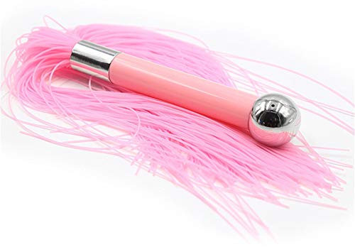 ppactvo Lederpeitsche Peitsche Metallgriff Kieselgel Quaste Peitsche Sex Hart BDSM Peitsche Sm Sexspielzeug Extreme Paare Bdsms Spielzeug Erotiek ZubehöR pink