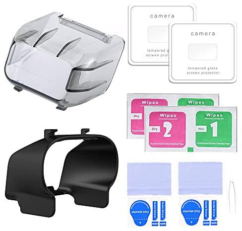 Mini Gimbal Camera Lens Protector Tempered Glass Films (2 Sets) + Gimbal Lens Guard Protector Cover + Lens Hood Sunshade Protective Cap Accessories Compatible with DJI Mavic Mini 2 / Mavic Mini Drone
