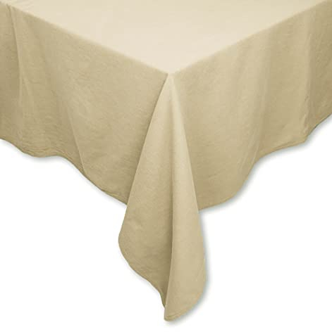 Tischdecke Tischwäsche Leinen-Optik Lissabon Uni einfarbig Tischtuch Verschiedene Größen/Farben (Creme, 160 x 200 cm)