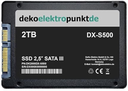 dekoelektropunktde 2TB SSD Festplatte passend für ASUS B150-PLUS Mainboard | Solid State Drive, Intern, Kompatibles Ersatzteil, SATA3, 2,5