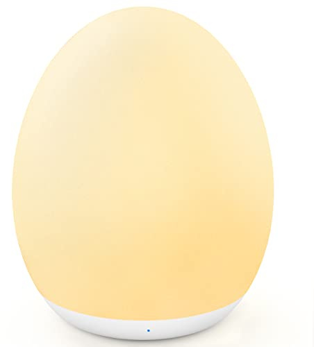 MediAcous Night Light for Kids, Baby Egg Light for Nursery, 7 Colors Changing & Stepless Dimming, Soft Silicone Touch Night Lamp with 1 Hour Timer, Rechargeable Nursery Night for Breastfeeding