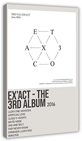 EX'ACT – Das dritte Album von EXO Music Singer Poster Cover 1 Leinwandposter Schlafzimmer Dekor Sport Landschaft Büro Raum Dekor Geschenk Rahmen: 40 x 60 cm