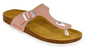 Grunland Sara CB0025 70 Antikrosa Lack Hausschuhe Damen Flip-Flops Anatomisches Fußbett aus echtem Leder, Rosa, 38 EU