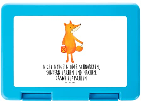 Mr. & Mrs. Panda Bento Box Fuchs Laterne - Geschenk, Brotdose, Positiv, Sankt Martin, Brotbox, Brot Aufbewahrungsbox, Optimistisch, Laternenumzug, Frischhaltedose