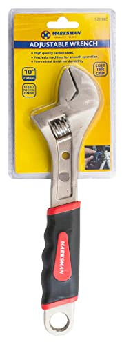 BARGAINS-GALORE 10” Heavy Duty Adjustable Wrench Spanner Pipe Plumbers Rubber Handle Hand Tool