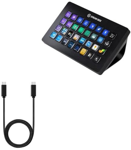 BoxWave Cable Compatible With Elgato Stream Deck XL - DirectSync PD Cable (3ft) - USB-C to USB-C (100W), Type C Braided 3ft Charge and Sync Cable for Elgato Stream Deck XL - Jet Black