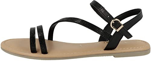 Tamaris Femme 1-1-28113-20 Sandale, Black Glam, 38 EU