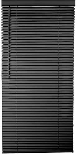 funky gadgets PVC Venetian Blinds Easy Fit Curtains Trimmable Fittings Windows Treatment Shutters Twist Open Close Pay only 1 Flat shipping£3.99 for multiple buying (Black, 240 W x 150 L)