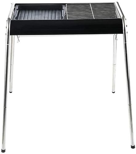 FBITE Barbecue Grill Outdoor Holzkohle Kohle Rauchfreies Grillregal, Faltbarer Tragbarer Faltofen aus Aluminiumlegierung für den Haushalt, 64 × 35 × 81 cm