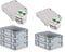 PROREGAL SuperSparSet 5x Eurobox NextGen Economy mit Scharnierdeckel & grünen Verschlüssen | Griffe geschlossen | HxBxT 12x30x40cm | 11 Liter | Eurobehälter Transportbox Transportbehälter