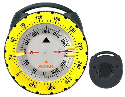 AOFAR Dive Compass AF-Q60C Waterproof, Durable, Compact. Compass with Hose clamp Design for Sailing, Diving
