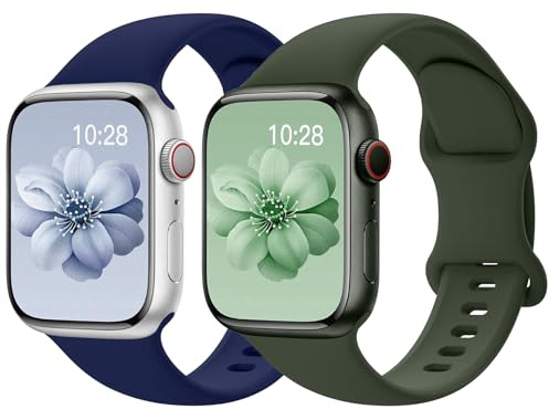 Yoohoo Silikon Sport Armband Kompatibel mit Apple Watch 40mm 42mm 41mm 38mm | Weiches Flexibel Ersatzarmband Kompatibel mit iWatch Band SE3/2/1 Series 12 11 10 9 8 7 6 5 4 3 2 1 Damen Herren