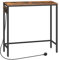 HOOBRO Console Table with Power Outlets, Slim Console Table with Charging Station, Hallway Table, Narrow Sofa Table for Small Space, Hallway, Entryway, Living Room, Rustic Brown and Black EBF75KXG01G1
