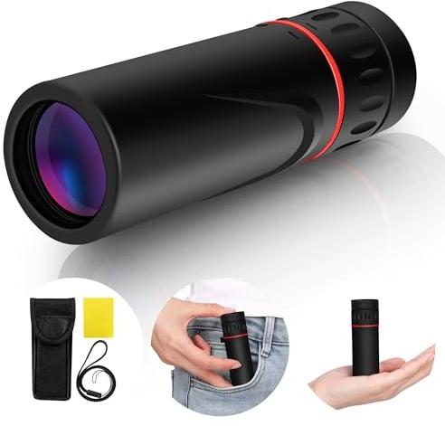 Monokular Teleskop 30X30 Monokulares Fernrohr Erwachsene Monoculars Mini Portable Wasserdicht Teleskop Zoom Monocular Teleskop für Erwachsene Vogelbeobachtung Reisen Jagd Konzert Sport im Freien