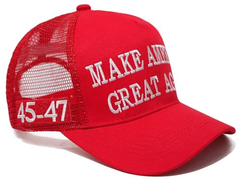 LXRAINQI USA Flag Baseball Cap, Red, 7-7 5/8