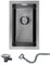 KEOKBON Fregadero pequeño negro antracita 25 x 40 cm, lavabo de cocina sin orificio para grifo, 1 cuenco, acero inoxidable grafito, con válvula de cesta y rebosadero, pequeño fregadero para cocina