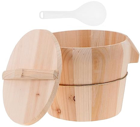 Zerodeko Cubo De Arroz Al Vapor Con Tapa Vaporera De Madera Olla Arrocera Cocina Al Vapor