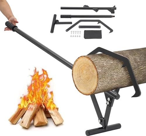 Wandmontierter Holzspalter, Manueller Holzspalter Wandhalterung Brennholz mit Dreieckige Halterung und Gummigriff, Wood Splitter für Campingplatz Zuhause Garten Kamin Innen