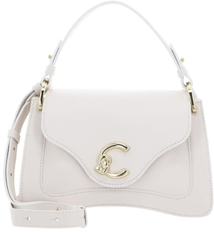 Coccinelle Leder Umhängetasche Handtasche C-Me Grained Leather Handbag Blanco creme
