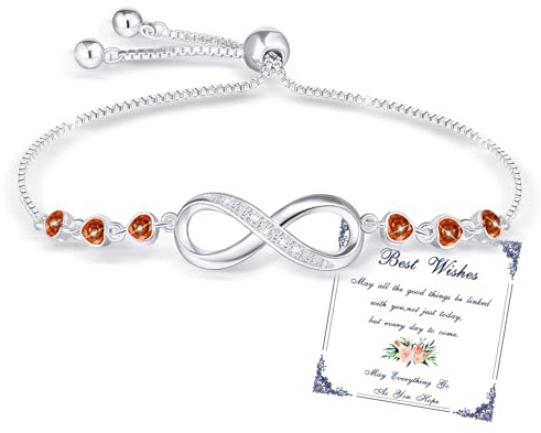 Infinity Armband Damen Silber Tennisarmband Geschenke für Frauen Mädchen | Herz Zirkon Unendlichkeitszeichen Einstellbar