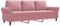 SXJEQOC Couch Sessel Big Sofa Gartensofa Kleine Sofa - 3-Sitzer-Sofa Rosa 180 cm Samt für Esszimmer Balkon Küche Jugendzimmer