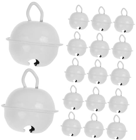 Gatuida 50pezzi Mini Campanellini Colorati Metallo Confezione Per Decorazioni Natalizie Fai Da Te e Gioielli Campane Jingle Bells Per e Bianco
