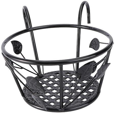 Toddmomy Supporto per Vaso di Fiori Sospeso in Ferro Battuto, Portavasi Ringhiera per Balcone, Mensola Porta Piante Decorativa per Interno, Resistente e Versatile per Casa e Giardino