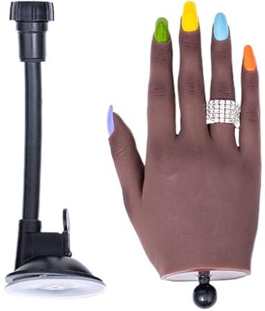 Pratice Training Hand For Acrylic Nails Silicone Maniquin Hand Practice Fake Hand For Nails Art Practice Tool