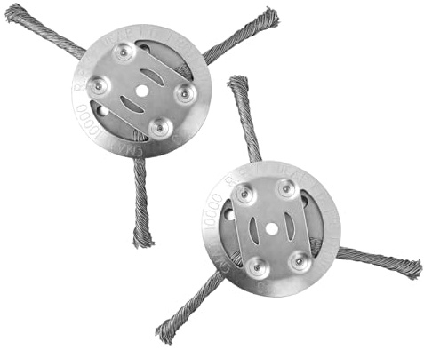 DMHYZTE 2 Pezzi Spazzola per Erbacce, Ricambio per Decespugliatore in Filo di Acciaio, Foro da 5 mm, Ricambi per Tosaerba, Decespugliatore per Diserbo- 3 Teste