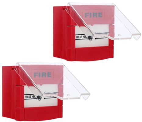 Operitacx 2piezas Botón De Alarma De Incendios Punto De Llamada De Reinicio Manual Botón De Llamada De Alarma Sistema De Alerta Hogar y Oficina