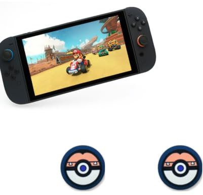 WhiteStone4All Blue & Peach Eye Ball Daumengriffkappen - Kompatibel mit Switch 2 Controllern