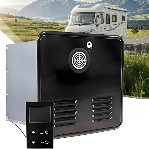 aromaoveite Durchlauferhitzer Für Wohnmobile | 55.000 Btu Wohnmobil-Warmwasserbereiter Mit 15x15-Zoll-Tür, 12 V Gleichstrom, Edelstahlbrenner Und Smart Panel Für Alle Wohnmobile/Camper Black
