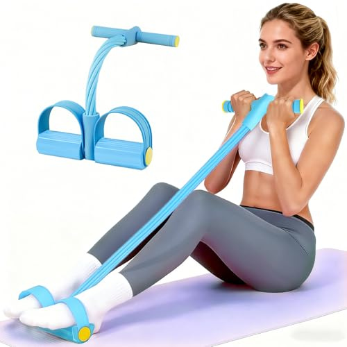 ZenithBurst Sportgeräte zuhause Expander Set, Fitness Pedalwiderstandsgerät für zuhause, Bauchtrainer Gerät & Po Trainer mit Widerstandsbändern