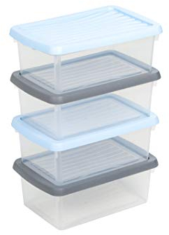 Wham® Box 4-Piece Storage Boxes Set Polypropylene 27.5 x 18 x 23 cm Transparent 13109