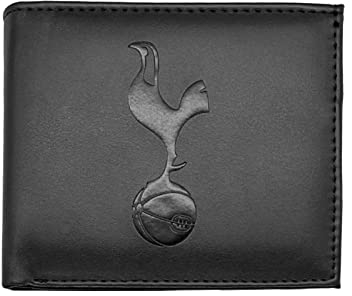 Tottenham Hotspur - Geldbörse mit geprägtem Vereinswappen - Offizielles Merchandise - Schwarz Geld - 11 x 9,5 cm