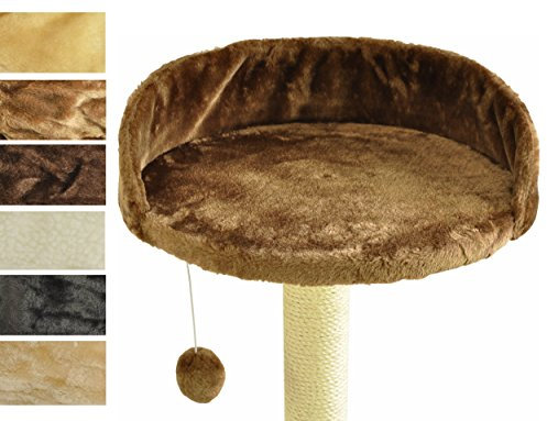 nanook Plate Forme XXL Point de Vue pour Arbre à Chat Ø 46 cm - Bord 12 cm - avec Balle de Jeu - Marron-Clair