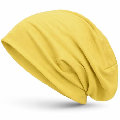 style3 Slouch Beanie aus atmungsaktivem, feinem und leichten Jersey Unisex Mütze Haube Bini Einheitsgröße