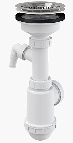 Spültisch Siphon Rostfreies Gitter DN 115 mit Spülmaschinenanschluss Universal Anschluss DN40/50 Ablaufgarnitur Ablauf Spülbecken Spüle