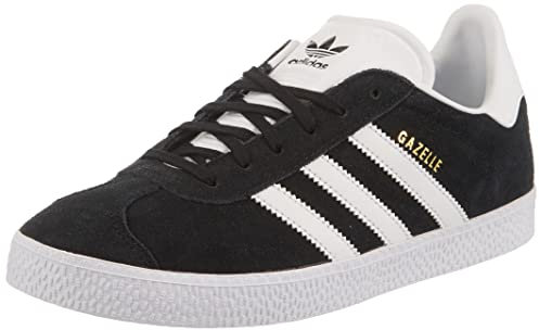 adidas Gazelle J, Sneakers Unisex - Bambini e ragazzi, Nero Core Black White Gold, 37 1/3 EU