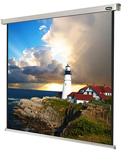 celexon Pro Écran motorisé 65 | 120x120 cm 1:1 | Écran motorisé 4K, Full-HD pour Les Projections au Bureau et en Home Cinéma | pour Montage au Plafond/au Mur | avec télécommande