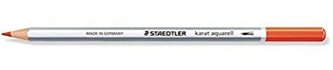 Staedtler 125-24 karat aquarell Farbstift, wasservermalbar, 6 Stück im Kartonetui, scharlach