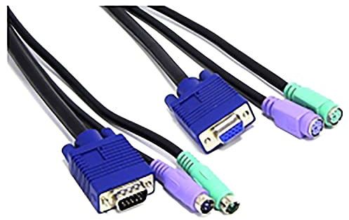 BeMatik - Cable VGA Teclado Ratón ATX 15m (M/H)