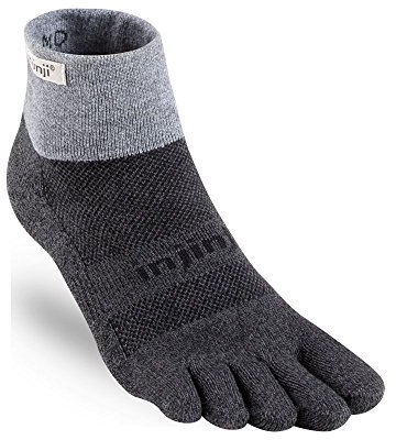 Injinji Herren Trail Halbstrümpfe mit separaten Zehen XL granit